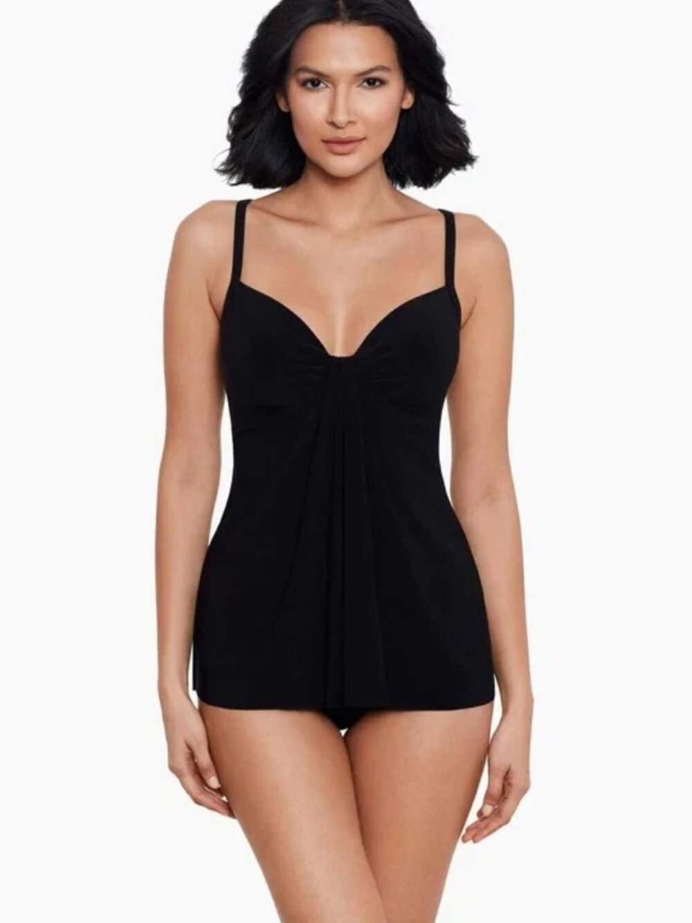 Miraclesuit Marina Black Tankini Top, size 14